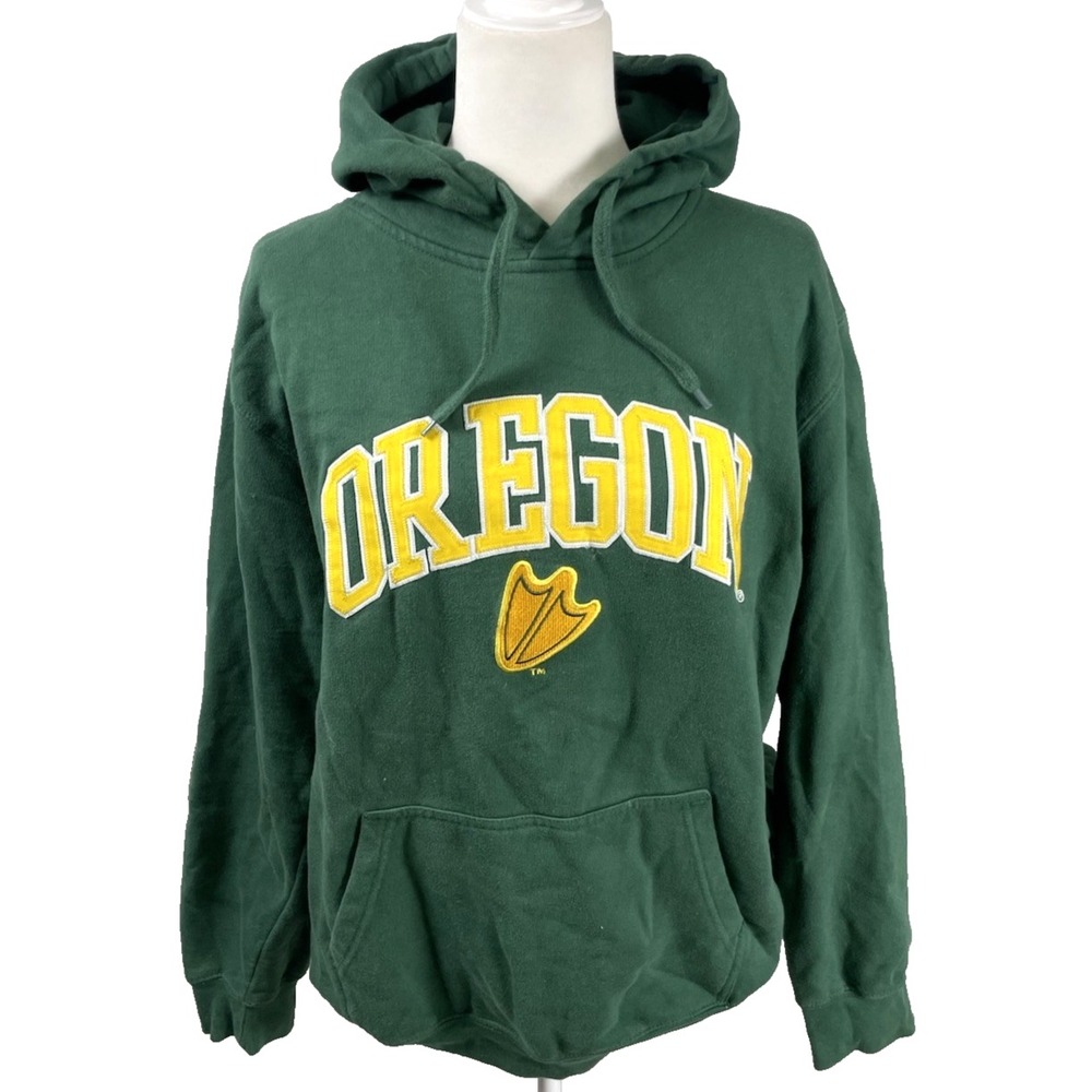 Oregon Ducks  LOGO Hoodie Men's L Green Sweatshirt Pullover NCAA L Genuine Stuff